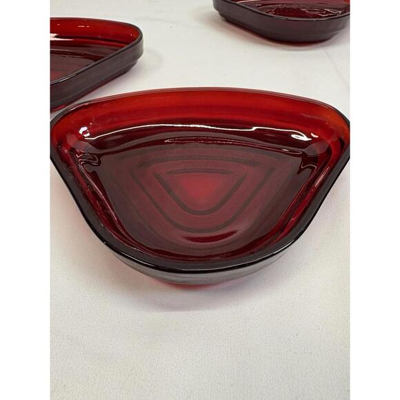 Anchor Hocking Other - Vintage Anchor Hocking Manhattan Ruby Red Relish Tray Insert Triangular